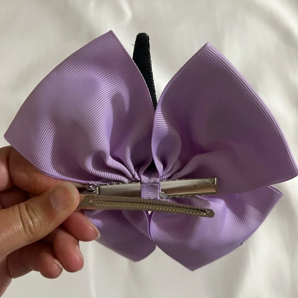 Purple Unicorn Hair Bow with Glitter Accents 6” inches
